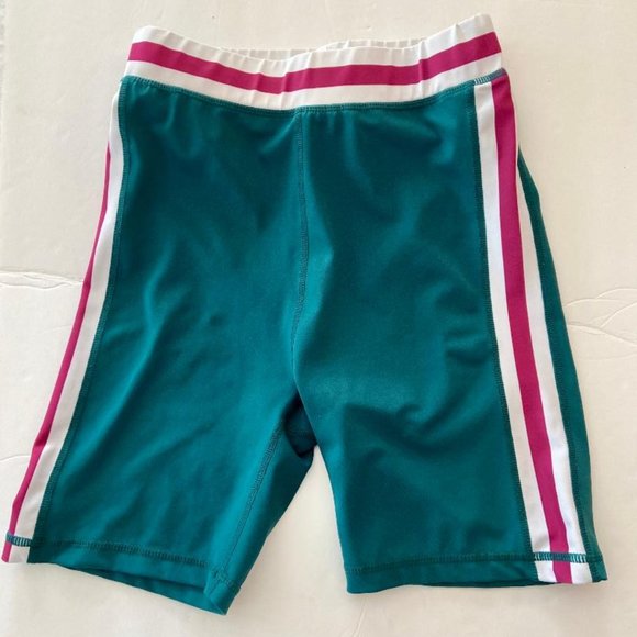 Wilo The Label Women’s Ribbed Bike Running Shorts Green / Pink, Sze Extra Small - Picture 1 of 5